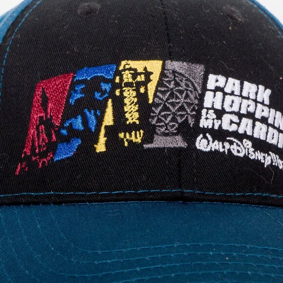 Walt Disney World Park Hopping is my Cardio Baseball Cap Hat One Size Blue Black - Picture 2 of 8